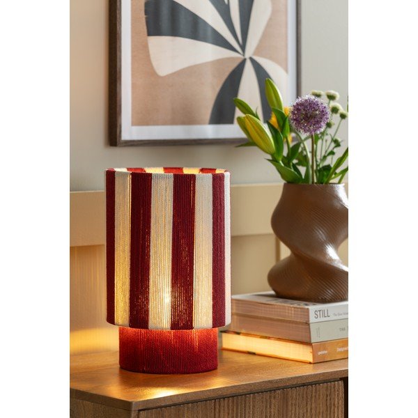 Crvena/bijela stolna lampa od užeta (visina 35 cm) Vienna Stripes – Leitmotiv-image-1