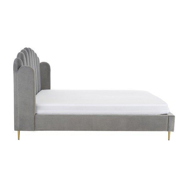 Sivi tapecirani krevet Westwing Collection Glamour, 160 x 200 cm-image-3