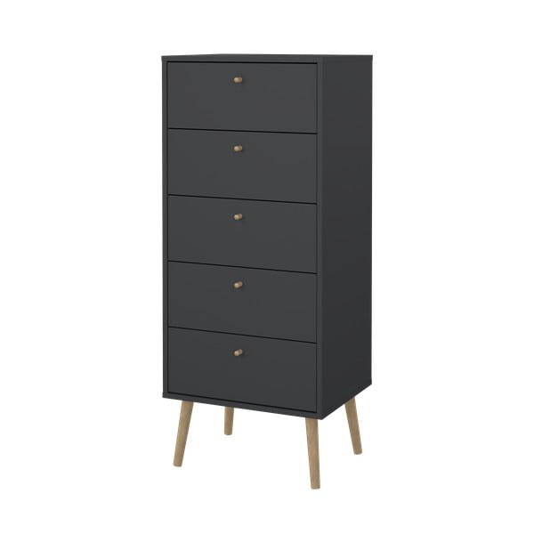 Antracitno siva visoka komoda 50x120 cm Bodo – Tvilum-image-4