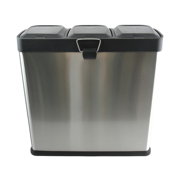 Željezna kanta za smeće 3x20 l za odvojeni otpad/s pedalom u mat srebrnoj boji   Tri Selectif – MSV-image-4