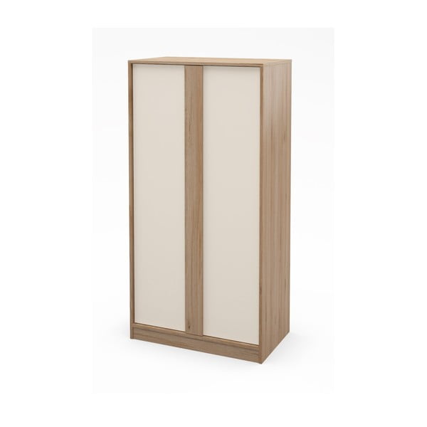 Krem/u prirodnoj boji ormar u dekoru hrasta 90x180x53 cm Dennis – Marckeric-image-3