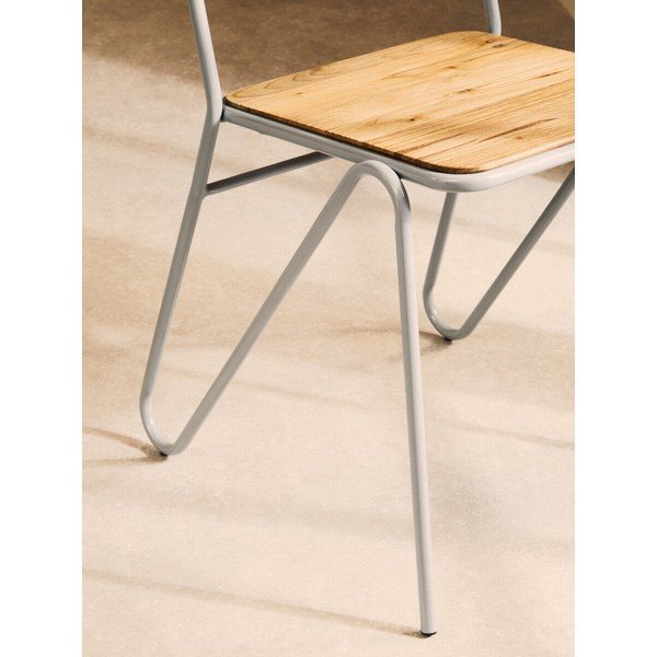 Siva/u prirodnoj boji blagovaonska stolica od čvrstog brijesta District – Premier Housewares-image-4