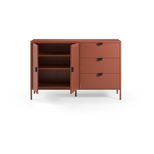 Metalna komoda boja terakote 140x90x40 cm Sayla – Marckeric-image-1