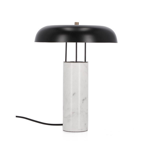 Crno-bijela mramorna stolna lampa s metalnim sjenilom (visina 33 cm) Kaithal – Bizzotto
