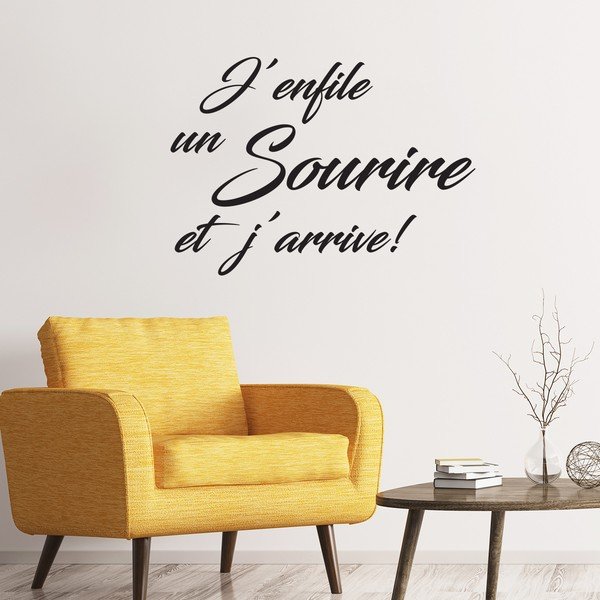 Crna naljepnica Ambiance Quote Sourire Et J'arrive-image-1