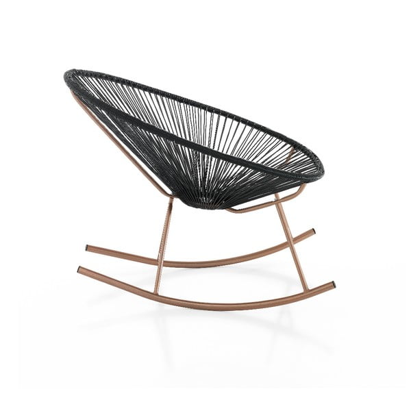 Crna stolica za ljuljanje pogodna za eksterijer Tomasucci Numana-image-1