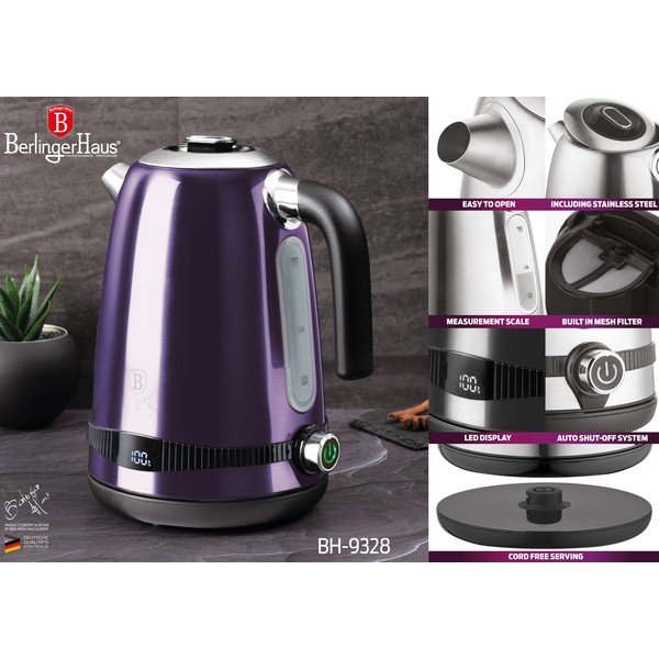 Ljubičasto kuhalo za vodu 1,7 l Purple Metallic Line - BerlingerHaus-image-3