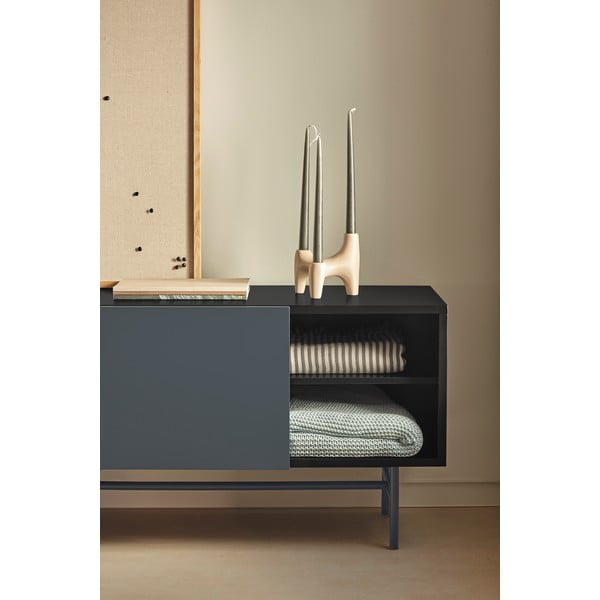 Crna/antracitno siva TV komoda 180x56 cm Nube – Teulat-image-1