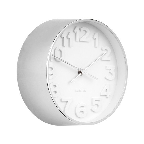 Zidni sat s detaljima u srebrnoj boji Karlsson Stout, ⌀ 22 cm-image-1