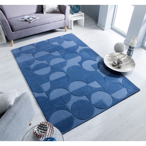 Plavi vuneni tepih Flair Rugs Gigi, 120 x 170 cm-image-1