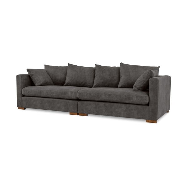 Antracitno siva sofa od imitacije kože 266 cm Hamburg – Scandic-image-2