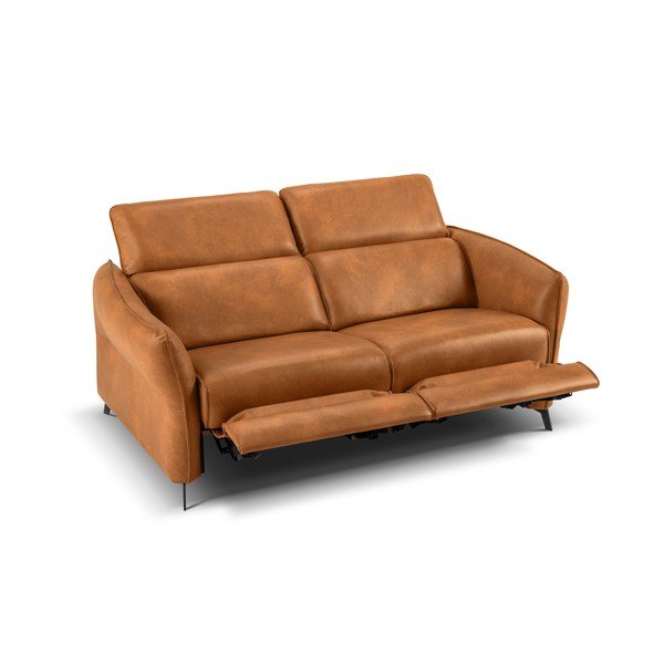 Svjetlo smeđa kožna sofa 103 cm Hubble – Windsor & Co Sofas-image-3