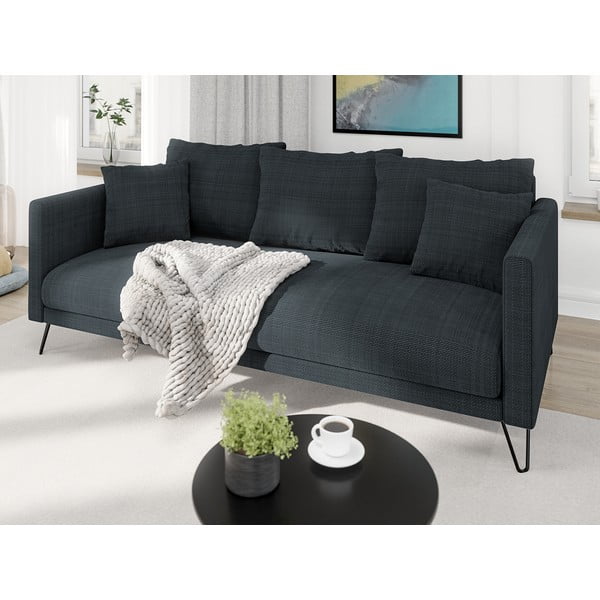 Tamno siva sofa od šenila 200 cm Freya – Ropez-image-3