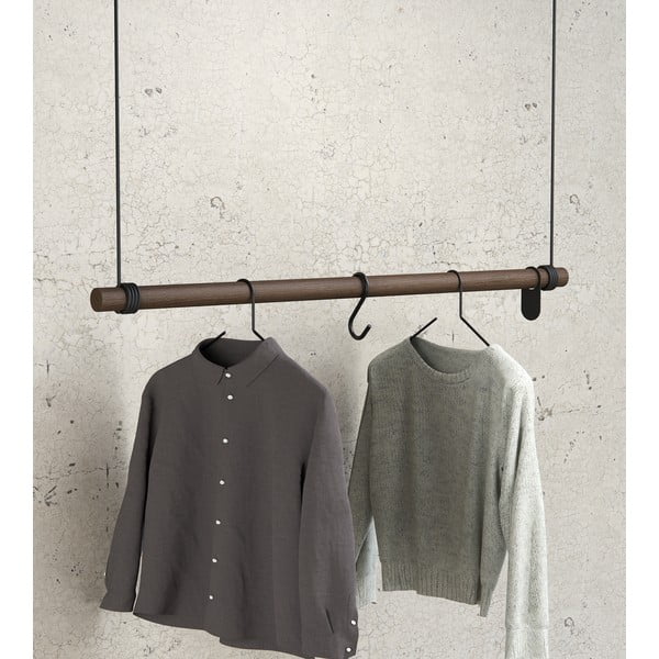 Smeđa zidna vješalica od punog hrasta 110 cm Swing L – LIND DNA-image-1