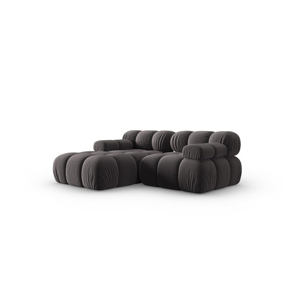 Tamno siva baršunasta sofa 191 cm Bellis – Micadoni Home-image-3