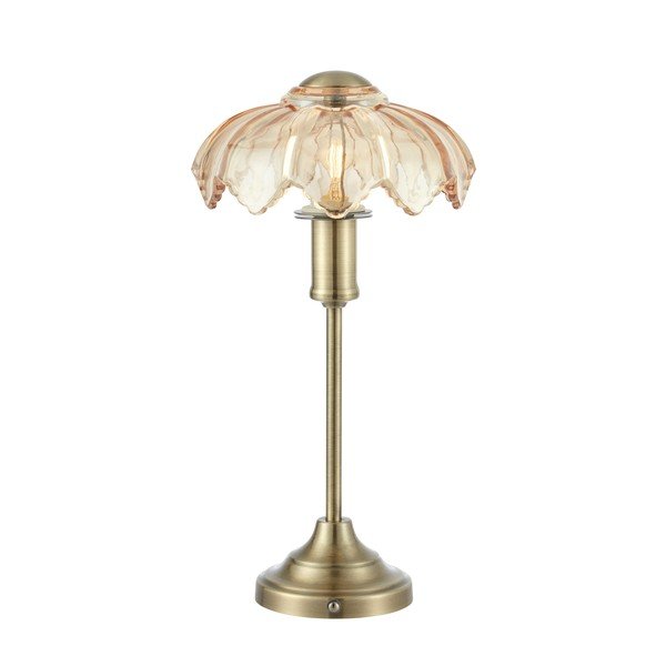 Mjedena/jantarna staklena stolna lampa s mogućnosti zatamnjivanja/prijenosna (visina 35 cm) Kurage – Markslöjd