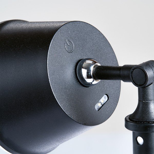 Crna LED stolna lampa s metalnim sjenilom (visina 34 cm) Voet – Fischer & Honsel-image-3