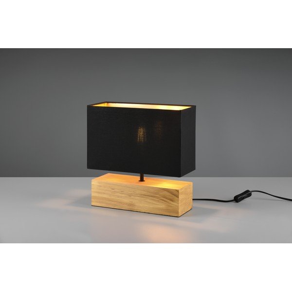 Crna/u prirodnoj boji stolna lampa s tekstilnim sjenilom (visina 30 cm) Woody – Reality-image-1