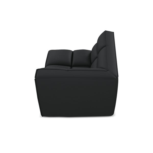 Crna modularna sjedeća garnitura od imitacije kože Kalai – Makamii-image-3