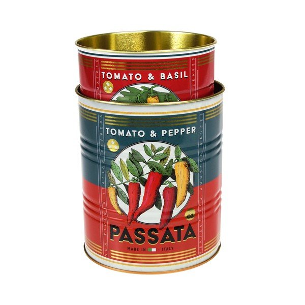 Dekorativne kositrene kutije za pohranu u setu  2 kom ø 11x13 cm Passata – Rex London-image-2