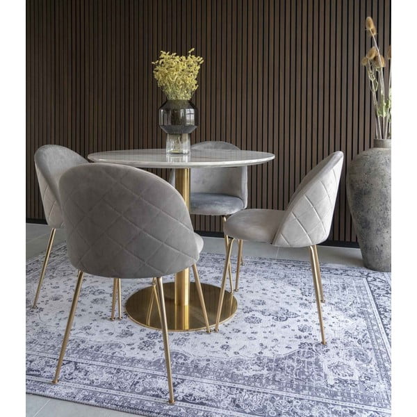 Okrugli blagovaonski stol s pločom stola u mramornom dekoru ø 90 cm Bolzano – House Nordic-image-1