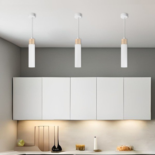 Bijela/u prirodnoj boji viseća svjetiljka s metalnim sjenilom Claro – Candellux Lighting-image-1
