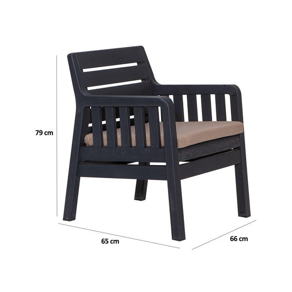 Antracitno siva vrtna garnitura za 2 osobe Lara – Floriane Garden-image-2