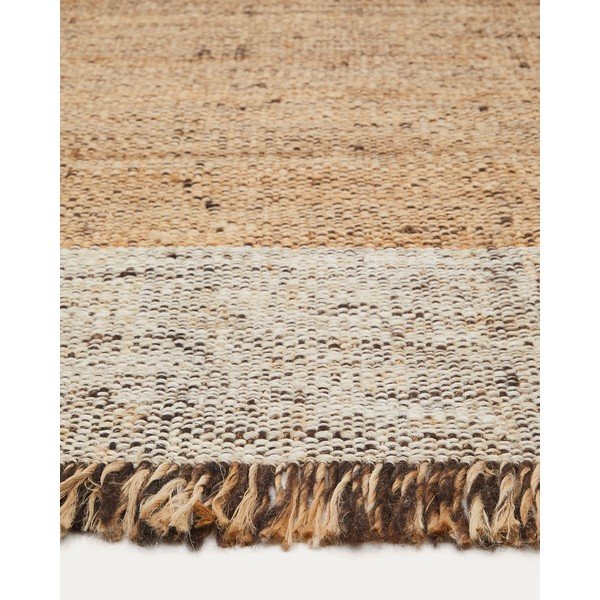 Bež obostrani/ručno rađen juten tepih 160x230 cm Sully – Kave Home-image-4