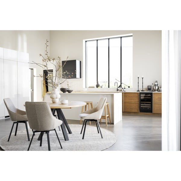 Okrugao proširiv blagovaonski stol u dekoru hrasta u prirodnoj boji ø 135 cm Maddock – Rowico-image-2