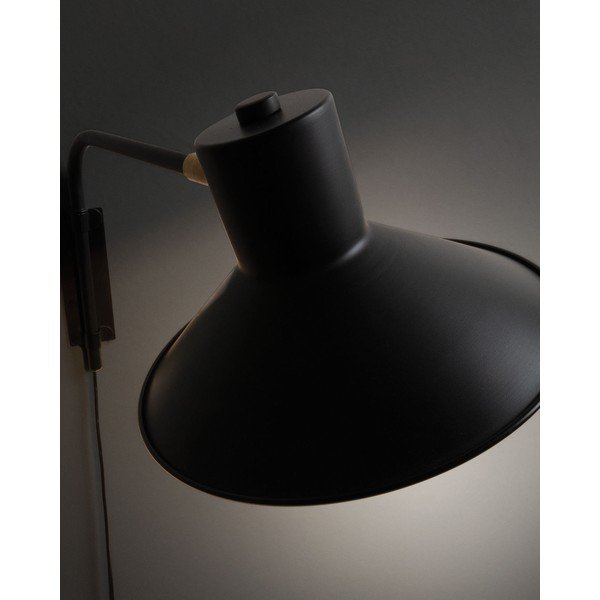 Crna zidna lampa ø 20 cm Aria – Kave Home-image-3