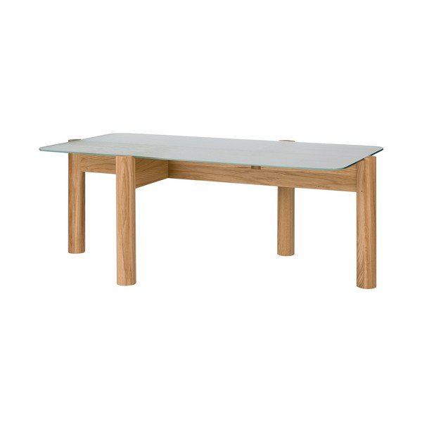 Stolić za kavu sa staklenom pločom stola u prirodnoj boji 55x105 cm Kob – noo.ma