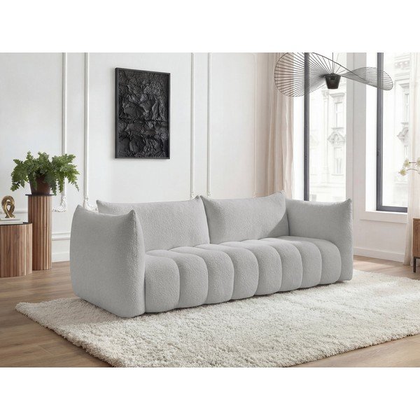 Svijetlo siva sofa od bouclé tkanine 286 cm Azra – Bobochic Paris-image-1