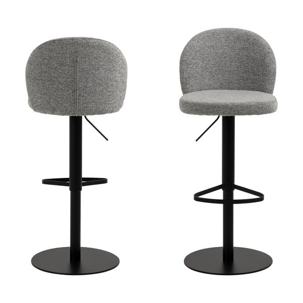 Crna/siva barska stolica podesive visine (visine sjedala 55 cm) Patricia – Actona-image-3