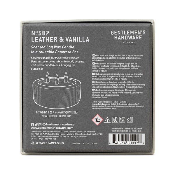Mirisna svijeća od sojinog voska vrijeme gorenja 40 h Leather & Vanilla – Gentlemen's Hardware-image-3