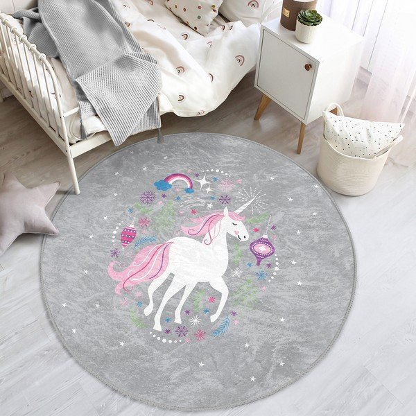 Sivi dječji tepih ø 120 cm Comfort – Mila Home-image-1