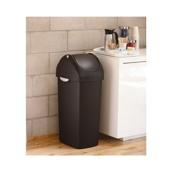 Crna kanta za smeće s ljuljajućim poklopcem simplehuman Coal, 60 l-image-1