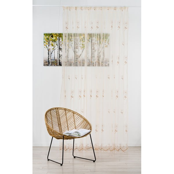 Bež prozirna zavjesa 140x245 cm Edith – Mendola Fabrics-image-1