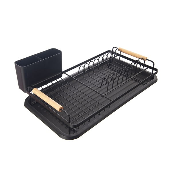 Crni metalni ocjeđivač za posuđe 43x23,5 cm Radka – Orion-image-2