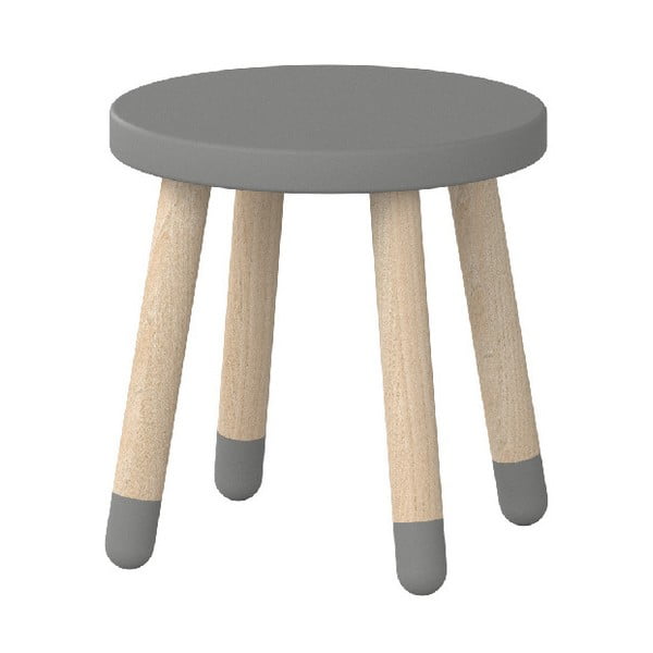 Siva dječja stolica Flexa Dots, ø 30 cm
