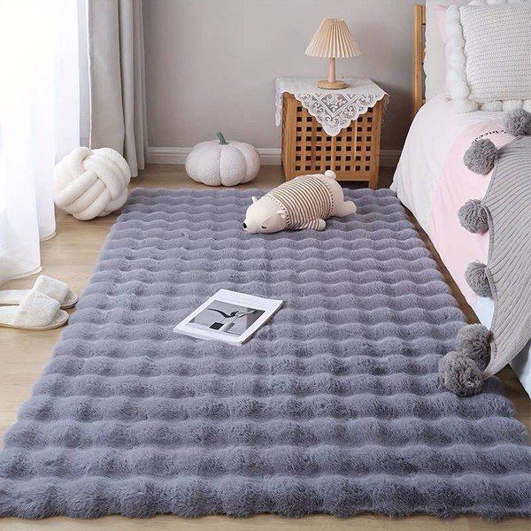 Antracitno sivi periv tepih 150x230 cm Bubble Anthracite – Mila Home-image-1