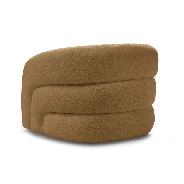 Senf žuta okretna fotelja od bouclé tkanine Elina – Bobochic Paris-image-4