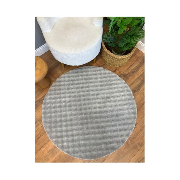 Sivi periv okrugao tepih ø 200 cm Bubbly – Oyo Concept-image-2