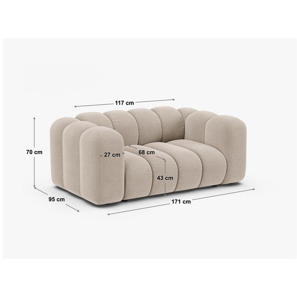 Tamno plava sofa od šenila 170 cm Lupine – Micadoni -image-4