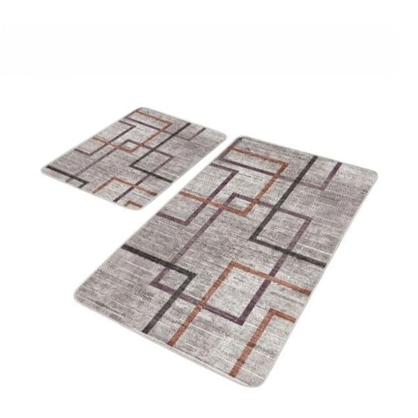 Sive od samta kupaonske prostirke u setu 2 kom 60x100 cm – Mila Home