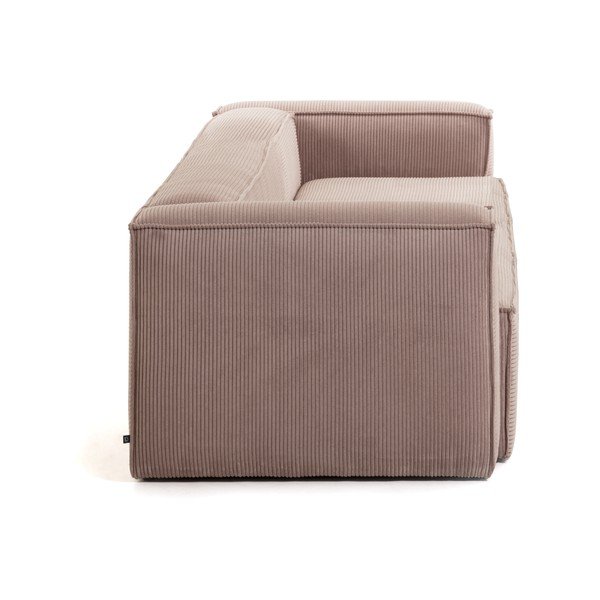 Ružičasta baršunasta garnitura Kave Home Blok, 240 cm-image-4