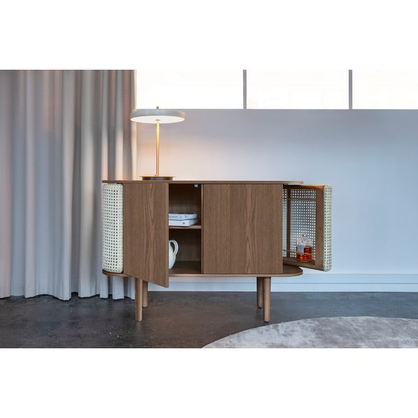 Smeđa/u prirodnoj boji niska komoda u dekoru hrasta 109x75 cm Treasures – UMAGE-image-1