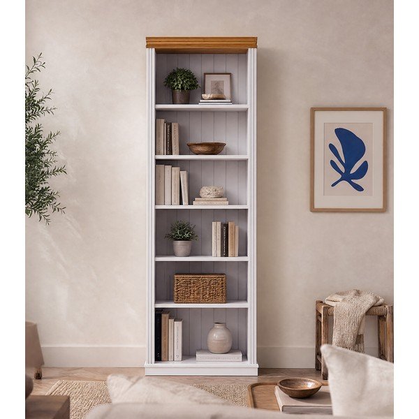 Bijela biblioteka od masivnog bora 74x223x37 cm Anita – Støraa-image-3