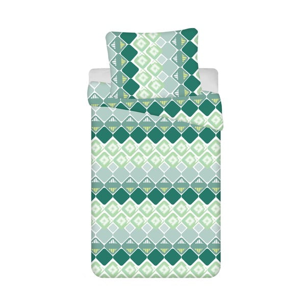 Zelena 4-dijelna pamučna posteljina za krevet 140x200 cm Dikona - Jerry Fabrics