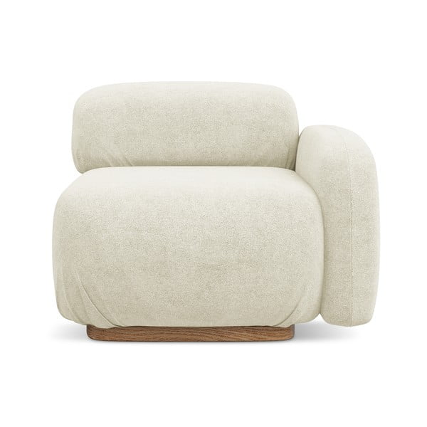 Krem modularna sjedeća garnitura od bouclé tkanine (s desnim kutom) Ailani – Makamii