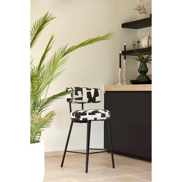 Crna/krem podstavljena barska stolica Harvie – Light & Living-image-1